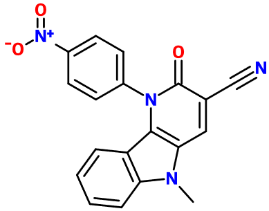 (image for) MC080206 5-Methyl-1-(4-nitrophenyl)-2-oxo-2,5-dihydro-1H-pyrido[3,2-b]indole-3-carbonitrile